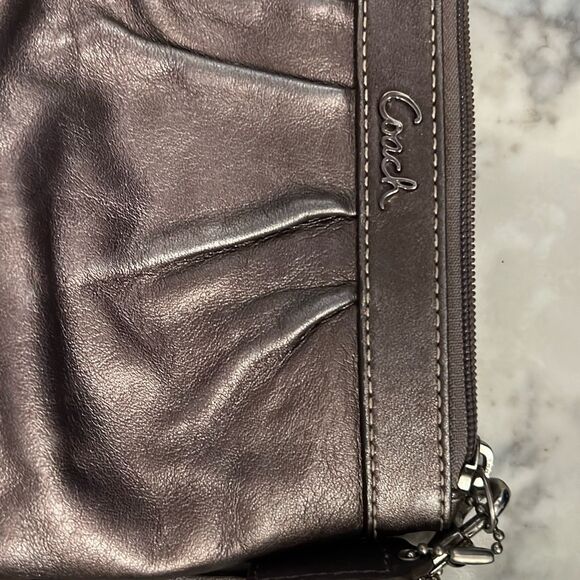 Coach Gray Metallic Wristlet GUC - Picture 2 of 7